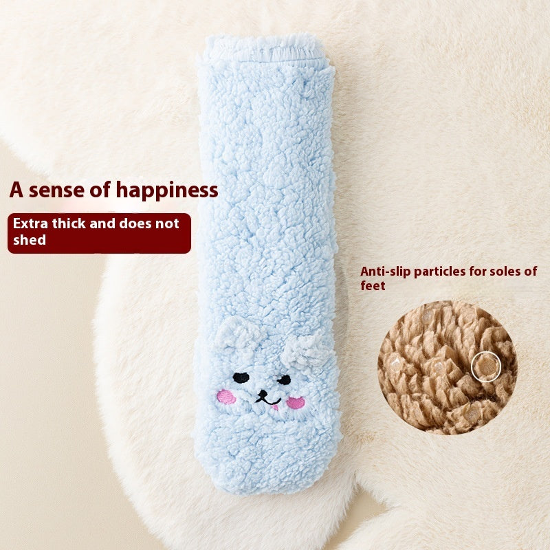 Calcetines Invernal Peluche Antideslizantes – Coral Velvet Súper Calientitos con Caritas, Talla Única Dama