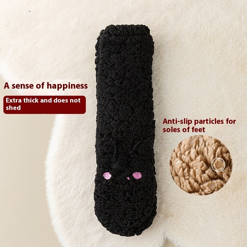 Calcetines Invernal Peluche Antideslizantes – Coral Velvet Súper Calientitos con Caritas, Talla Única Dama