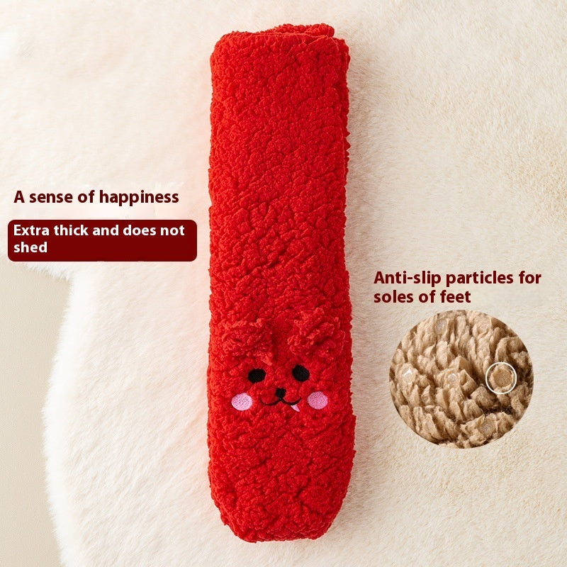 Calcetines Invernal Peluche Antideslizantes – Coral Velvet Súper Calientitos con Caritas, Talla Única Dama