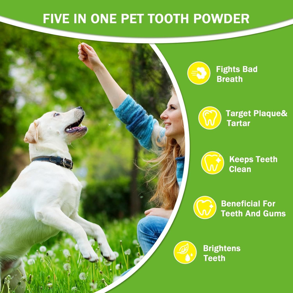 Polvo Dental 3 en 1 para Mascotas – Aliento Fresco, Encías Sanas y Dientes Fuertes