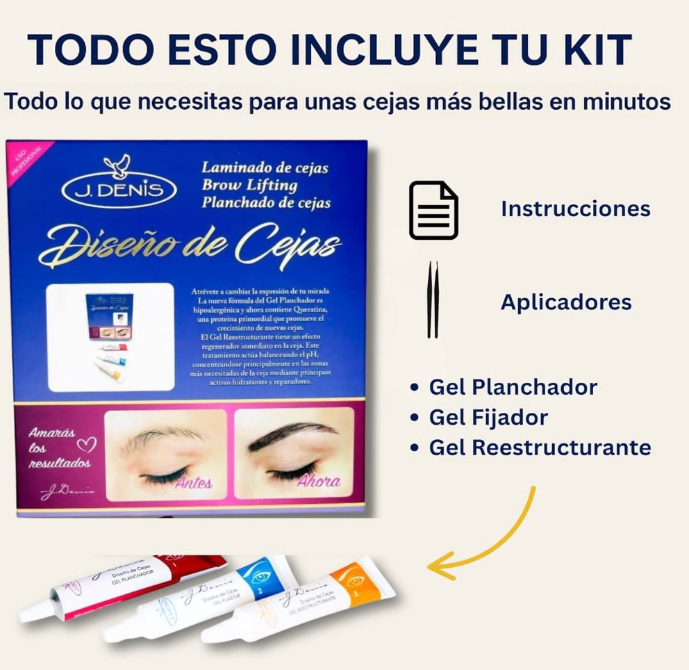 Kit Profesional de Planchado y Diseño de Cejas Jdenis – Efecto Laminado 24/7
