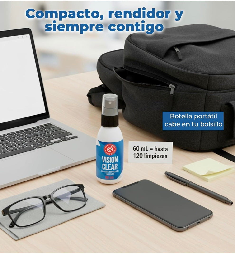 Gaero Shop – Solución Limpiadora para Pantallas 60ml – Antibacterial – Hipoalergénica – con Dosificador – para Uso Diario
