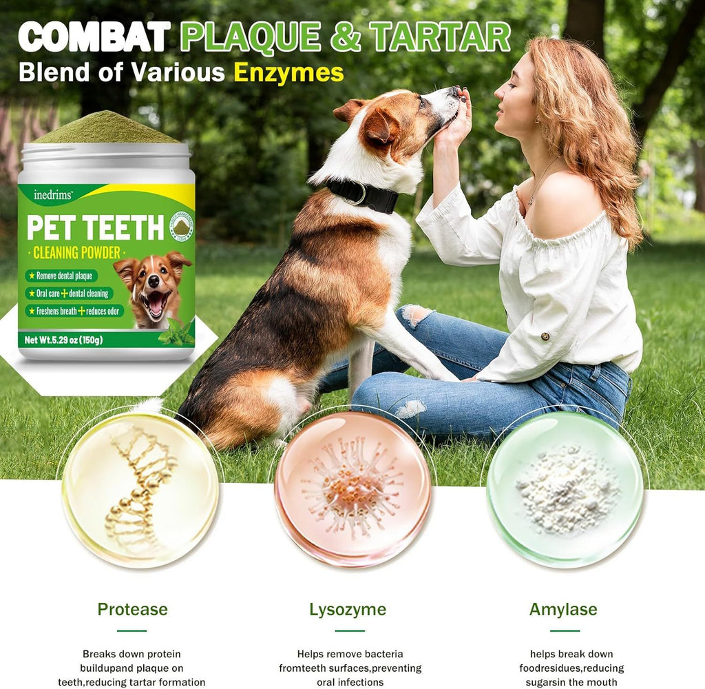 Polvo Dental 3 en 1 para Mascotas – Aliento Fresco, Encías Sanas y Dientes Fuertes