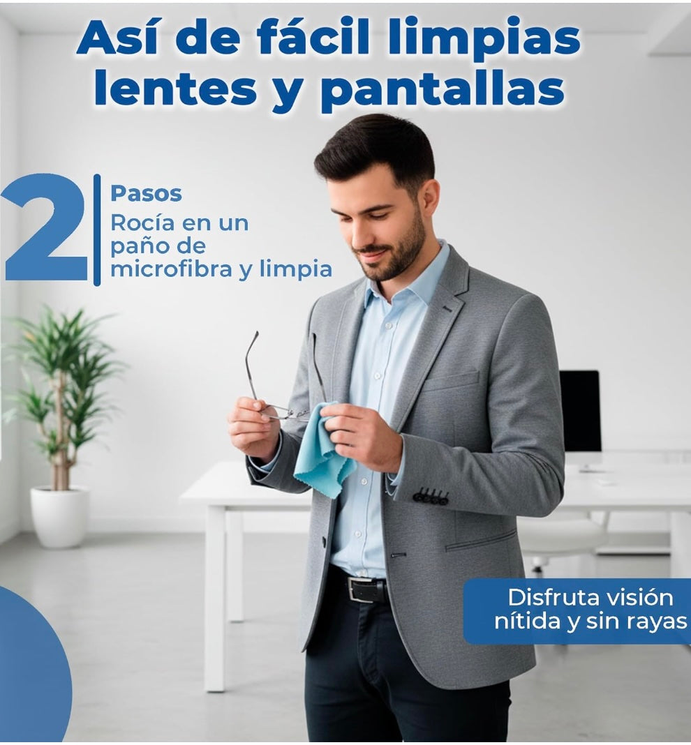 Gaero Shop – Solución Limpiadora para Pantallas 60ml – Antibacterial – Hipoalergénica – con Dosificador – para Uso Diario