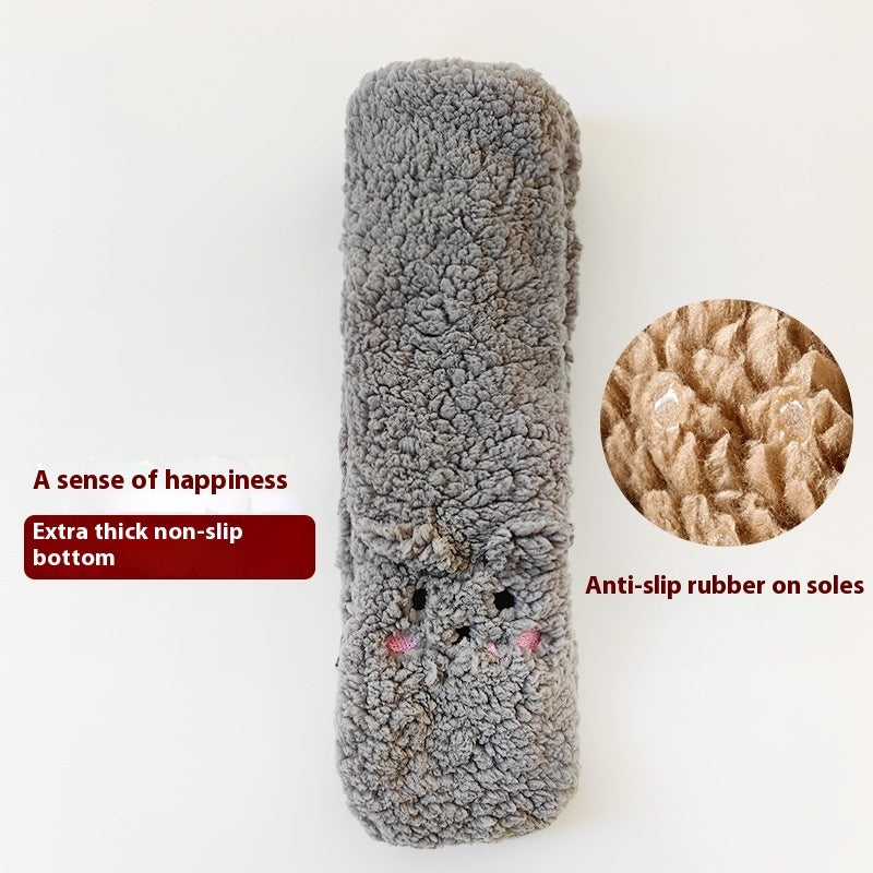 Calcetines Invernal Peluche Antideslizantes – Coral Velvet Súper Calientitos con Caritas, Talla Única Dama
