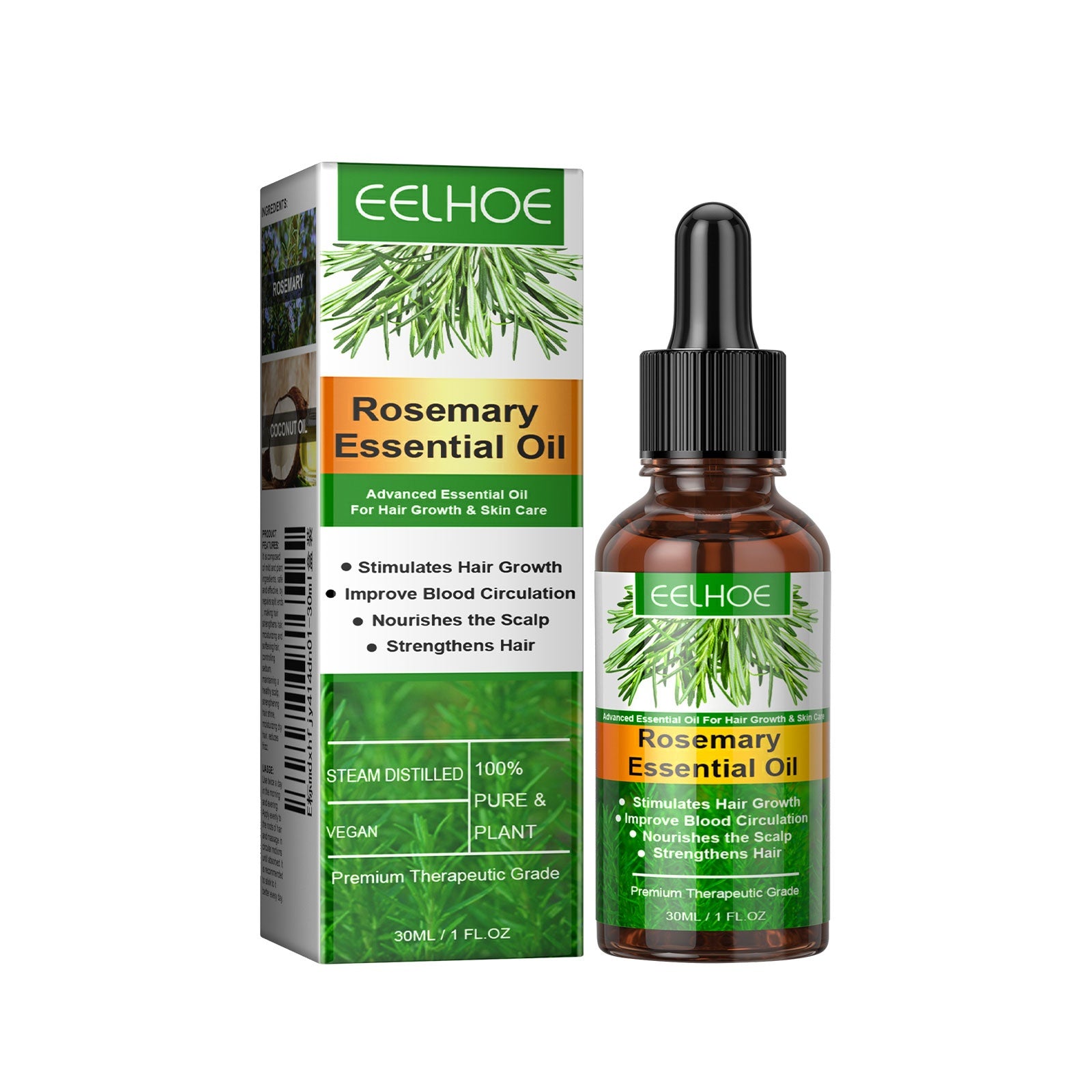 Aceite de Romero EELHOE 30 ml – Crecimiento Capilar, Anticaída y Nutrición Profunda